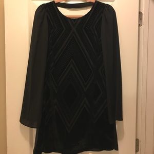 Express Backless Velvet Shift Dress