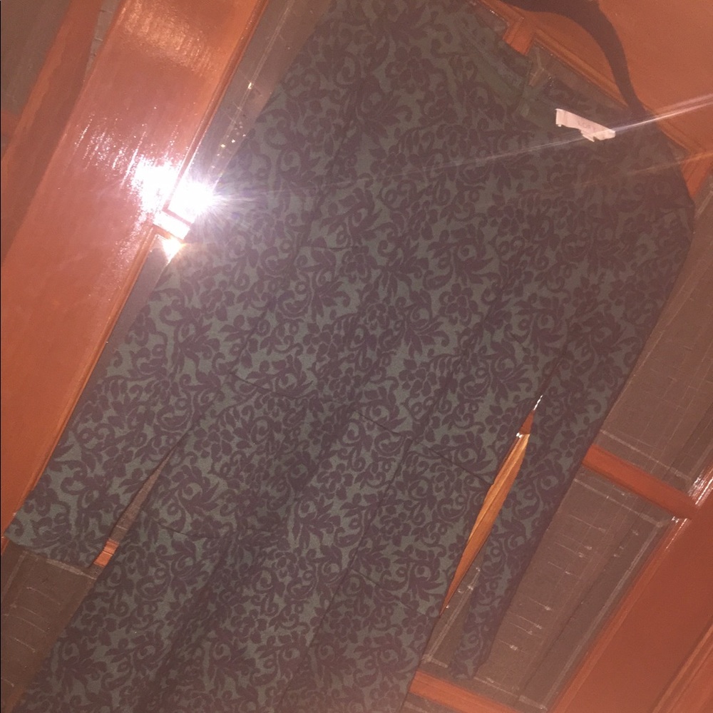 Loft green and black dress