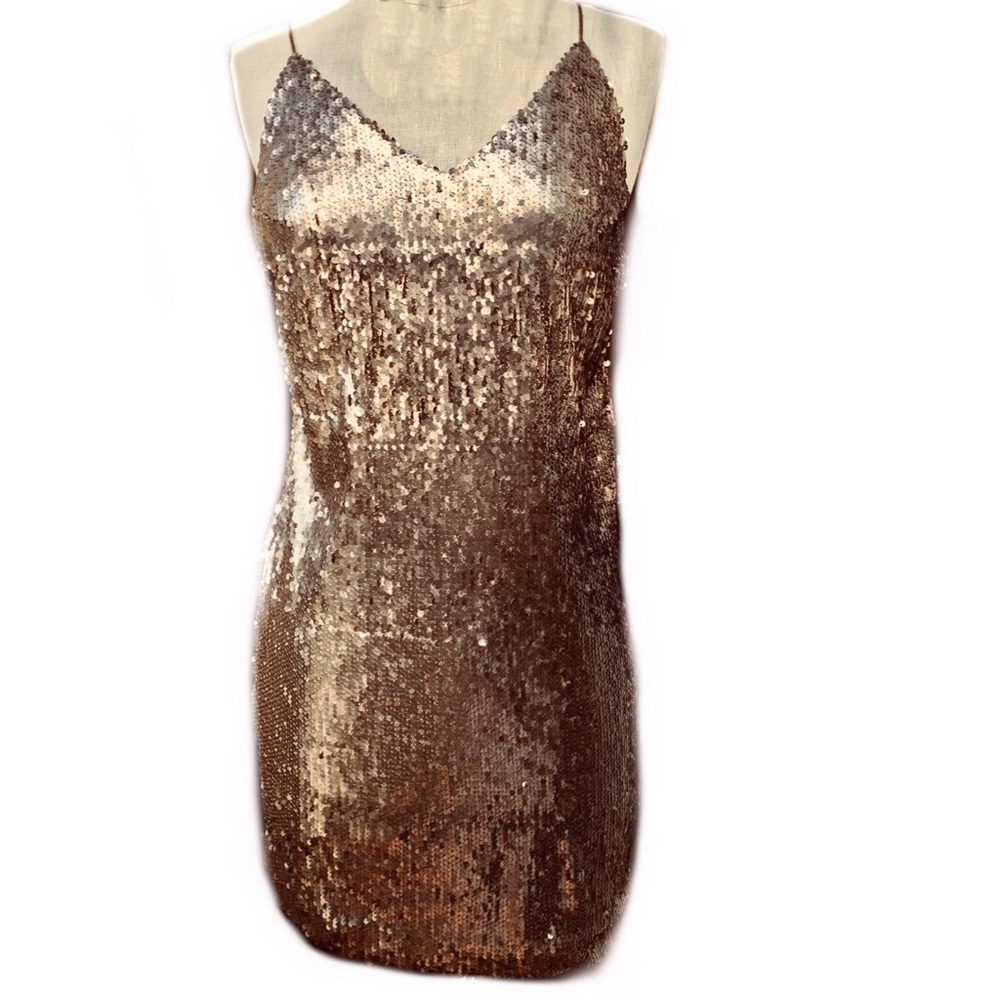 (Style Delivers) Gold Sequin Dress Size Medium