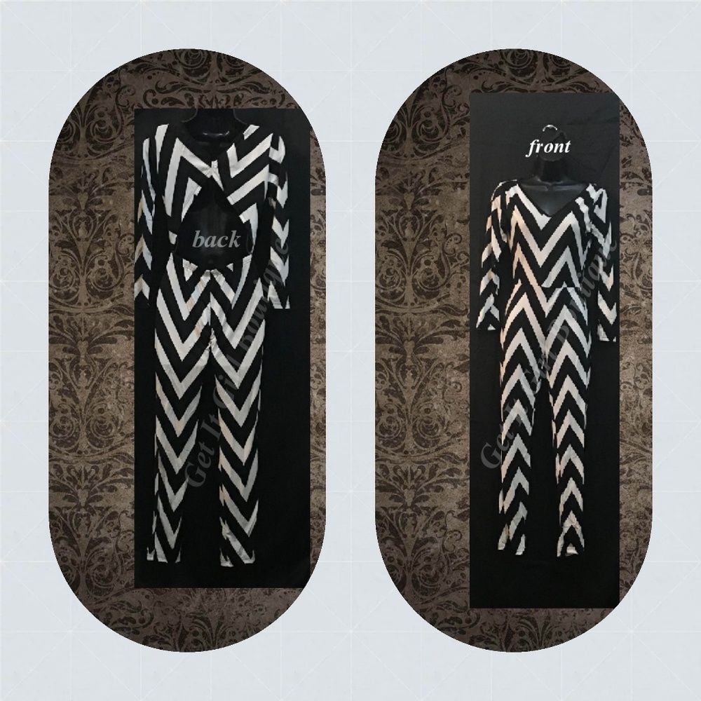 Blk and White 1 piece pant