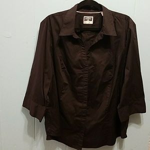 Riders by Lee  3/4 Arm Button Down Blouse