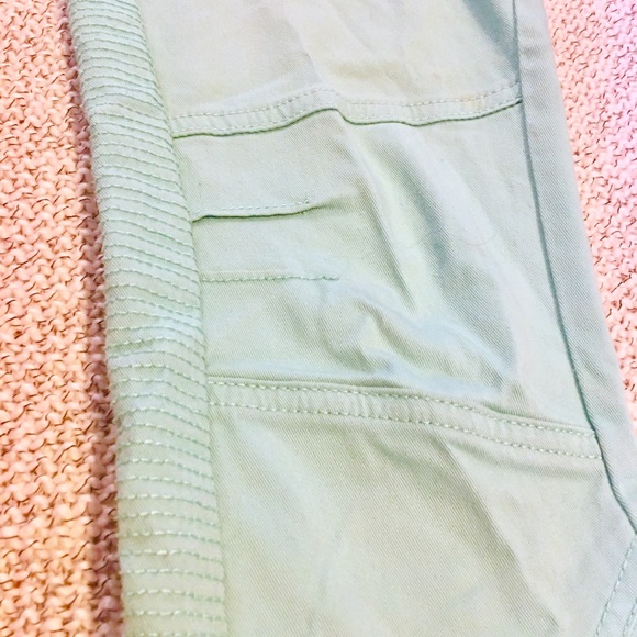 Mint Green jeans trapunto & articulated stitching - Picture 3 of 8