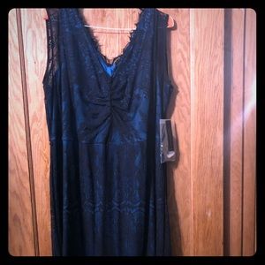 Gorgeous LANE BRYANT Black/turquoise dress. NEW