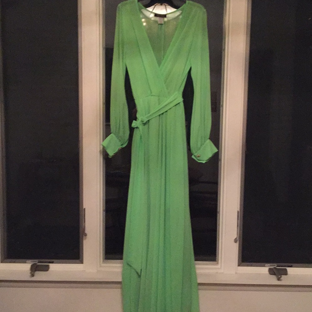 Lime green full length dress