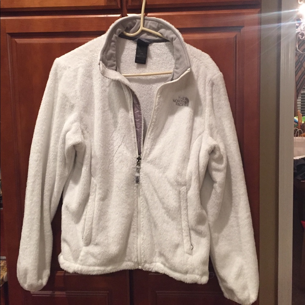 North Face White Fuzzy Jacket