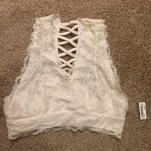 Cream corset bralette
