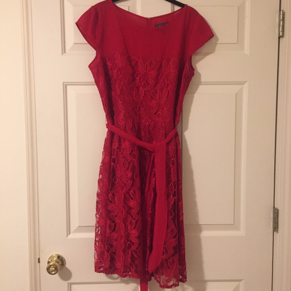 Dress Barn red lace dress