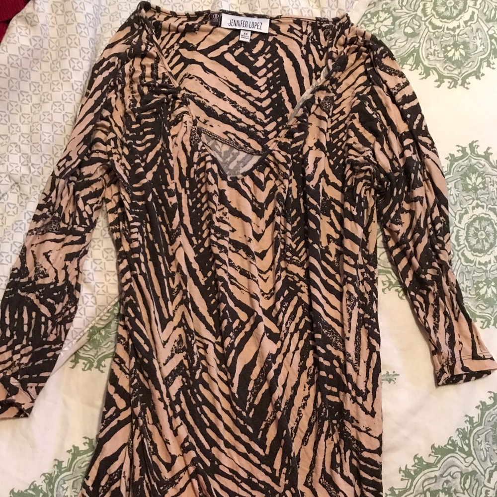 Women's deep V-neck longline blouse