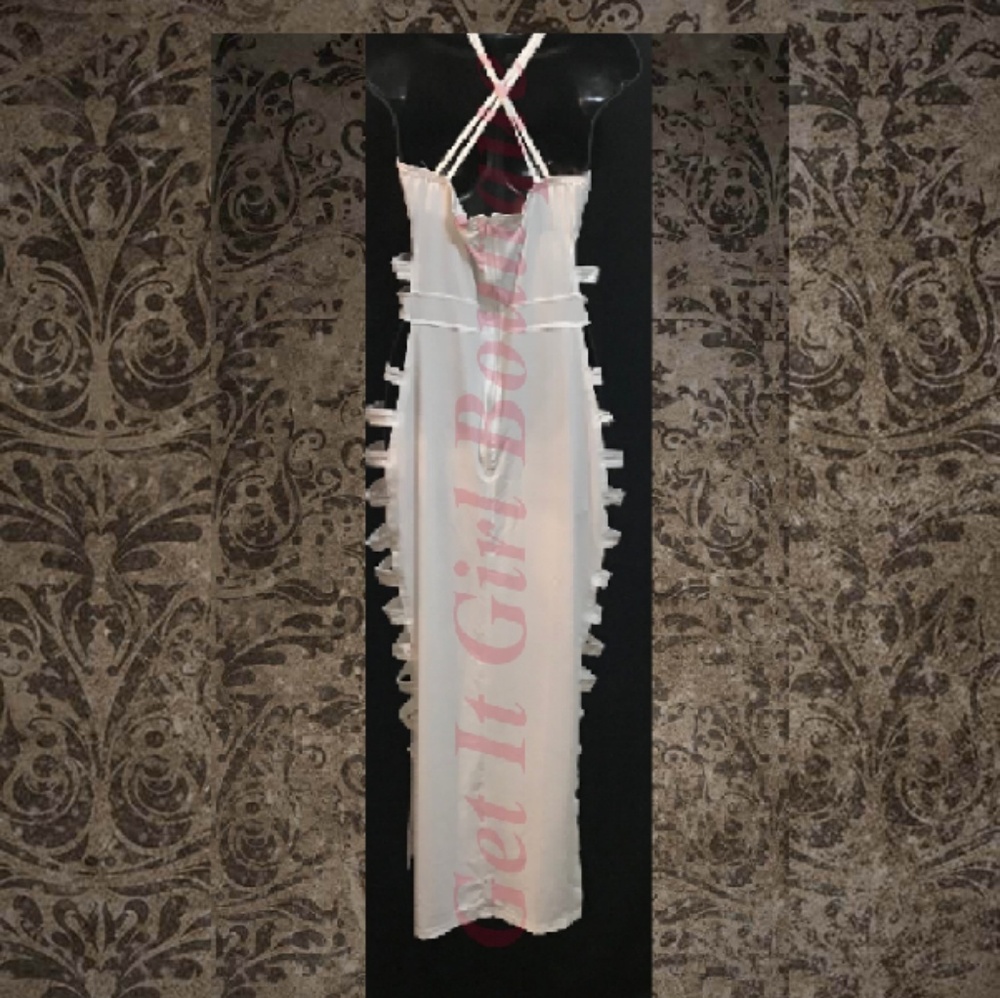 White dress with slits up both sides