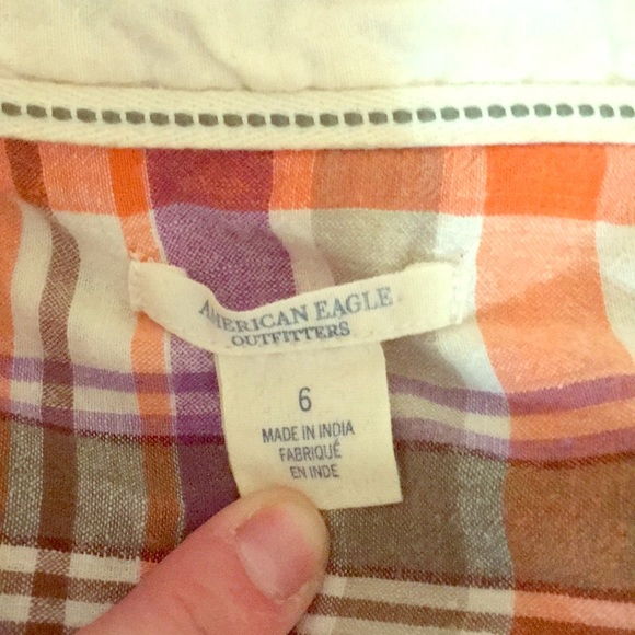 🍄5 for $25🍄 American Eagle button down plaid - Picture 6 of 6