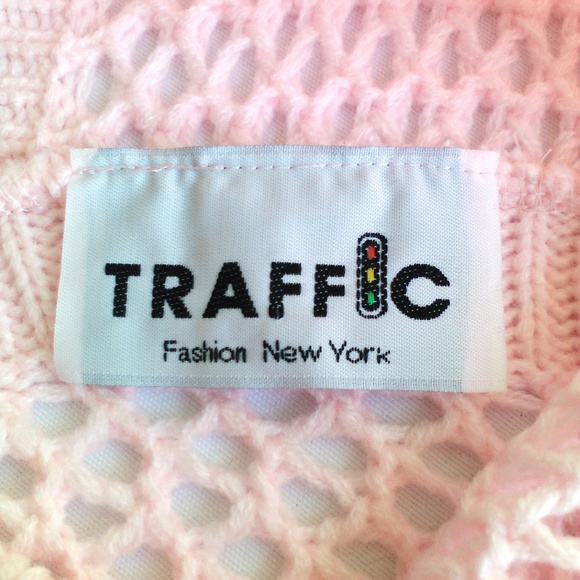 HP Pink Traffic Asymmetric High-Low Crochet Knit Shawl Sweater Fringe So Soft! - Picture 5 of 8