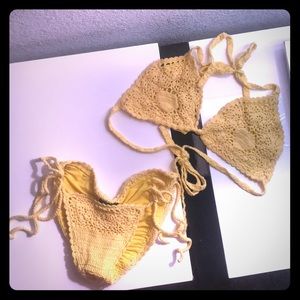 Bikini set small women’s yellow string👙
