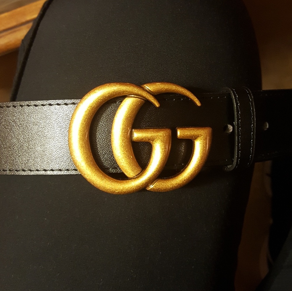 black  double G belt
