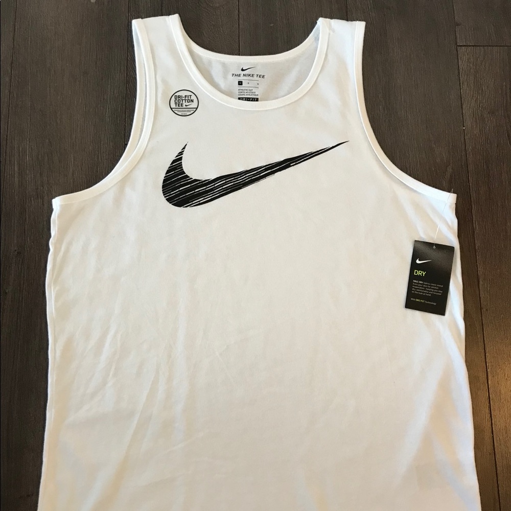 Men’s White Nike Sleeveless Shirt, Large, NWT
