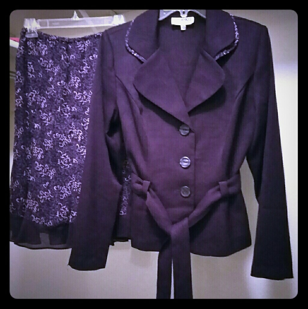 Studio I Deep Purple Jacket and Skirt set