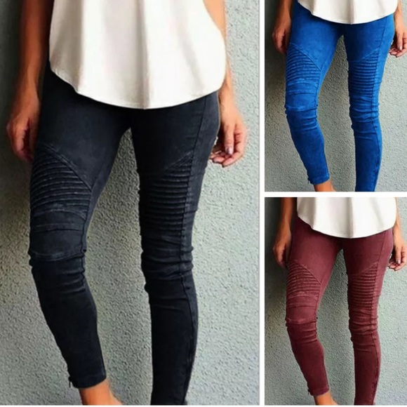 ~SOLD~🔥 NWT Wine Moto Jeggings 🔥 - Picture 2 of 5