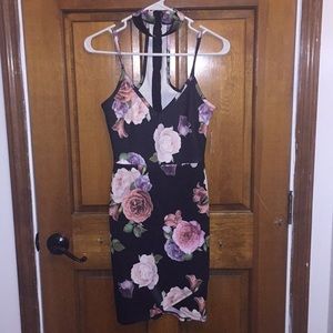 Black floral night dress