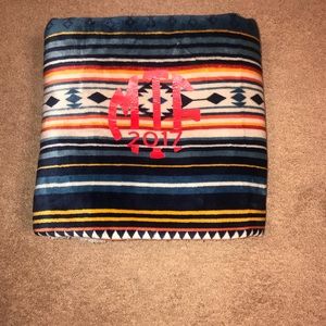 Fuzzy monogrammed blankets