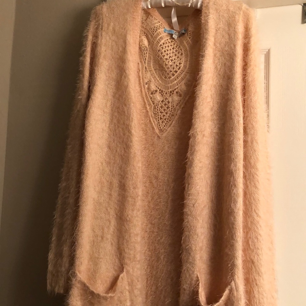 Women’s Fuzzy Cardigan Sweater Size Medium