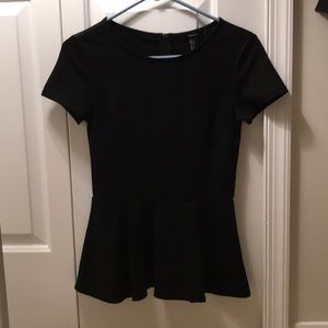 Black forever 21 peplum shirt