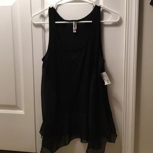 Shear black tank top