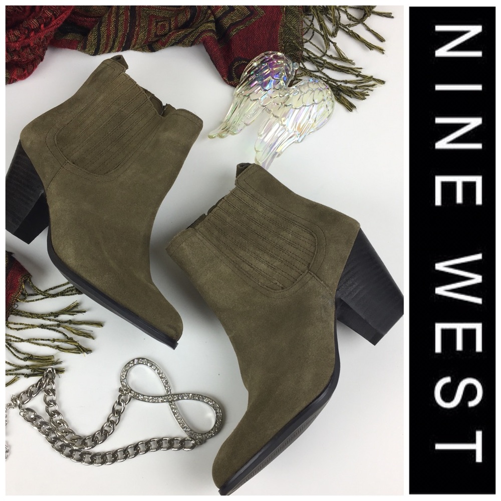 Nine West Women Cowgirl Low Heel Bootie Size 8