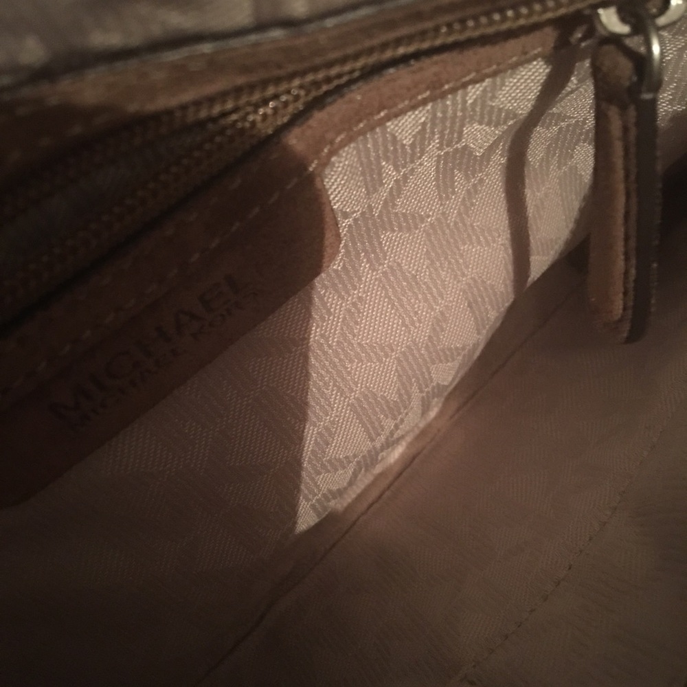 Michael Kors Dune Beige Billy Fringe Suede Clutch