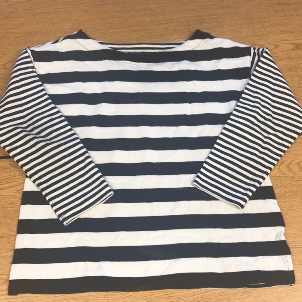 Banana Republic Black & White Striped Top Medium