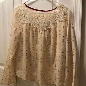 Beautiful gold bell sleeve blouse