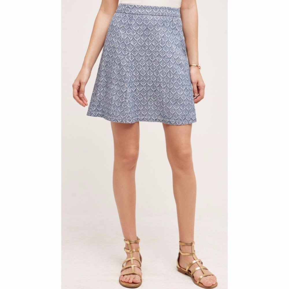 Anthropologie Level 99 Denim Skater Skirt - Picture 2 of 5