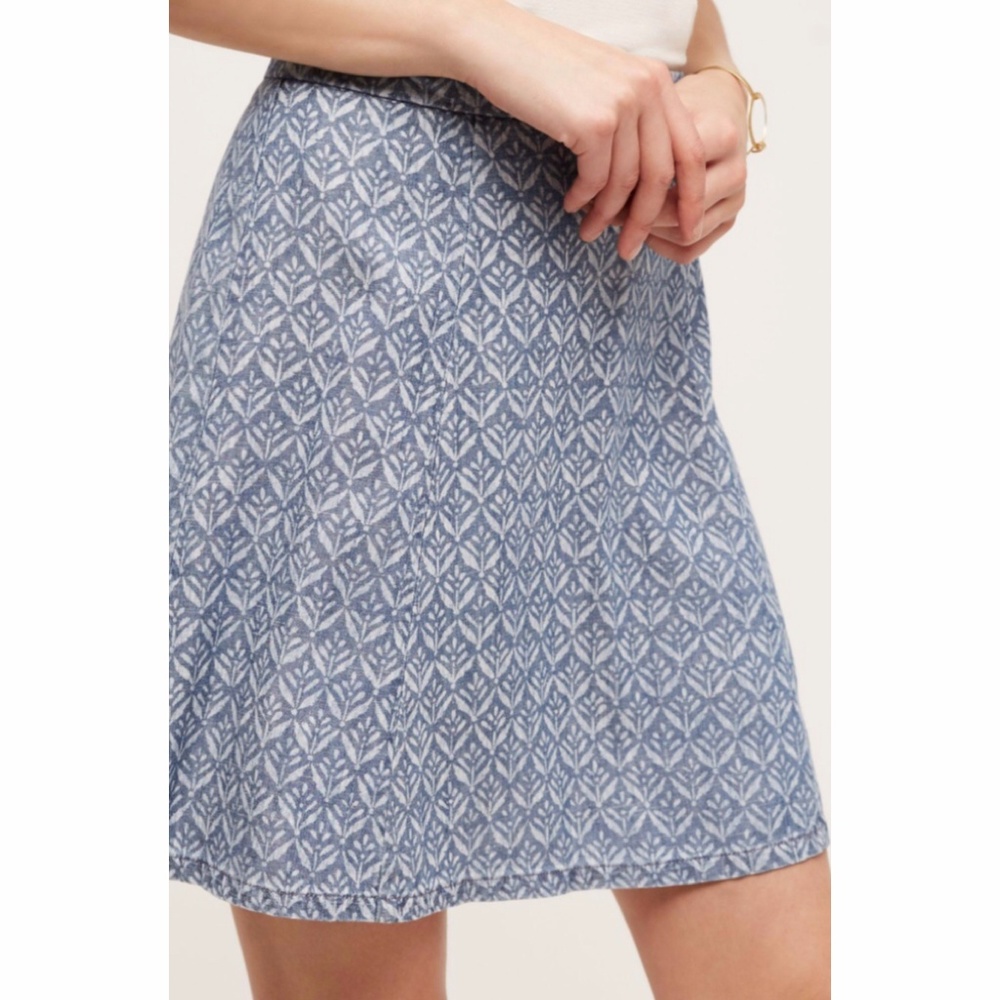 Anthropologie Level 99 Denim Skater Skirt