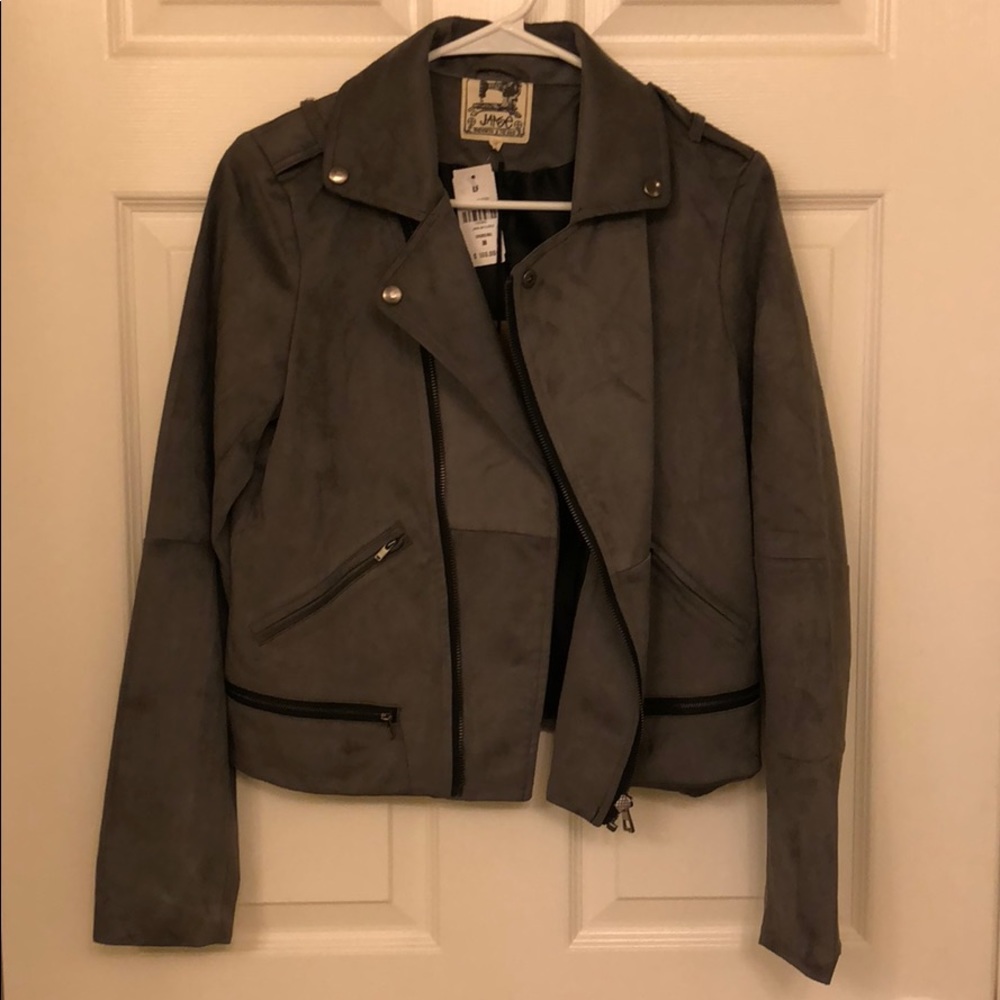 NWT LF Grey Suede Moto Jacket