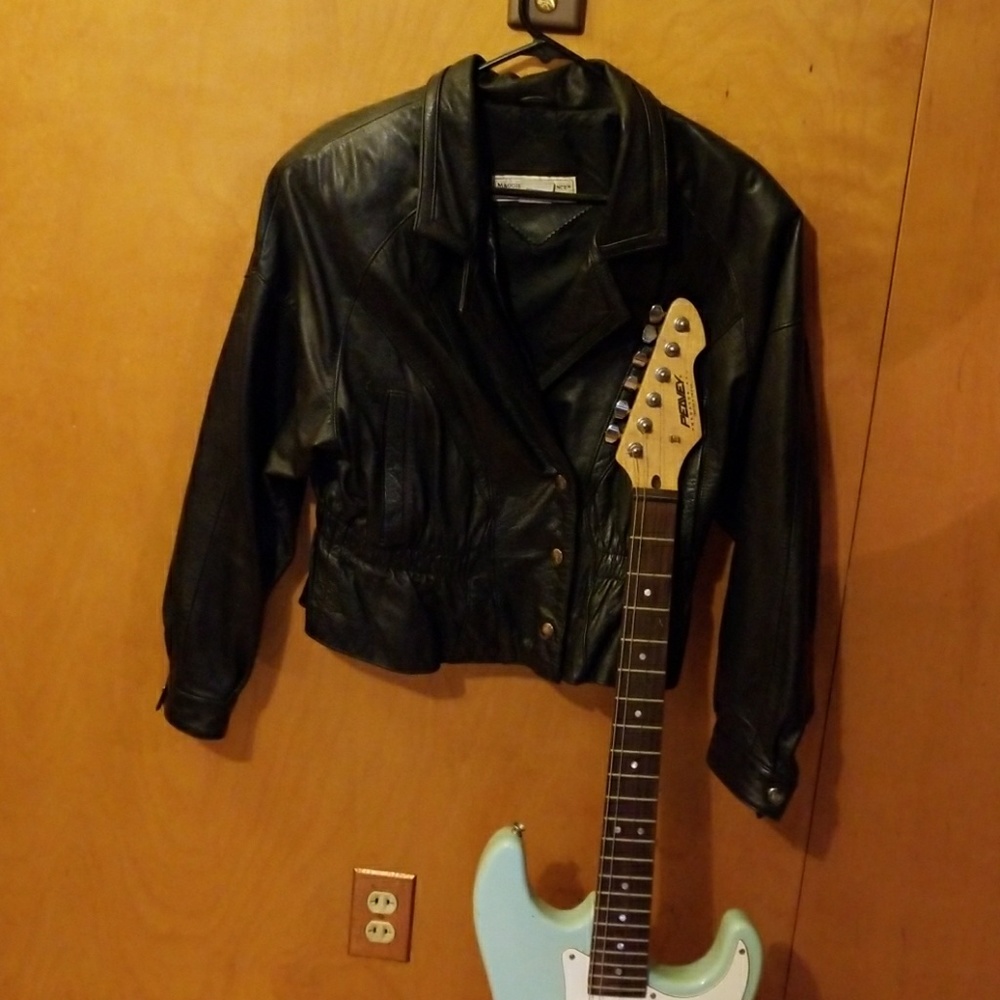 Vintage leather moto jacket