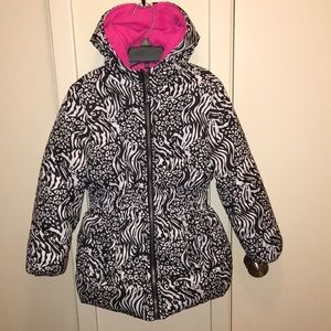 Girls fleece lined winter coat. Size 7/8