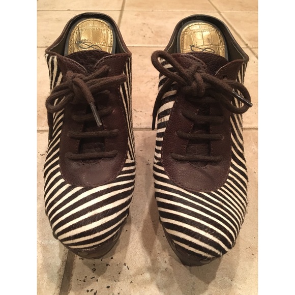 Sam edelman brown zebra print clogs size 6 1/2 - Picture 2 of 3