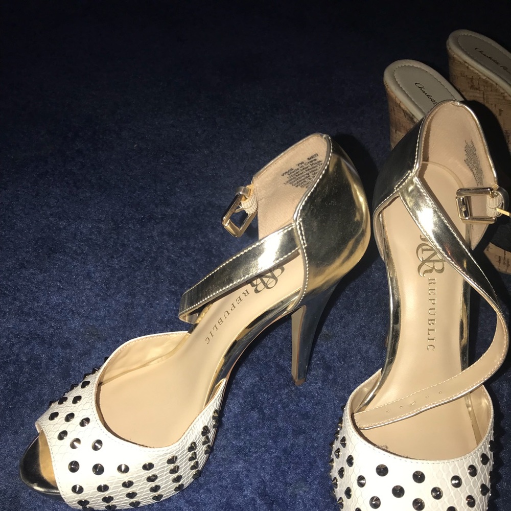 Rock republic white studded heels