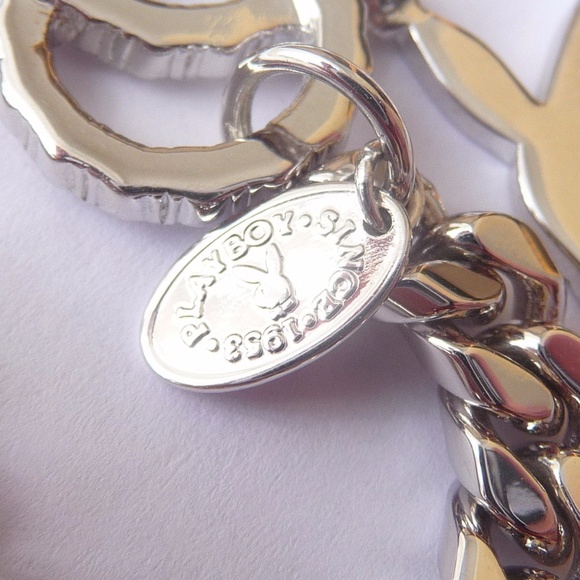 Playboy Bracelet Bunny Charm Swarovski Crystal Cuban Link Chain y2k NWT RARE NEW - Picture 4 of 13