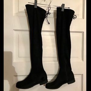 Over-the-Knee Black Suede Boots