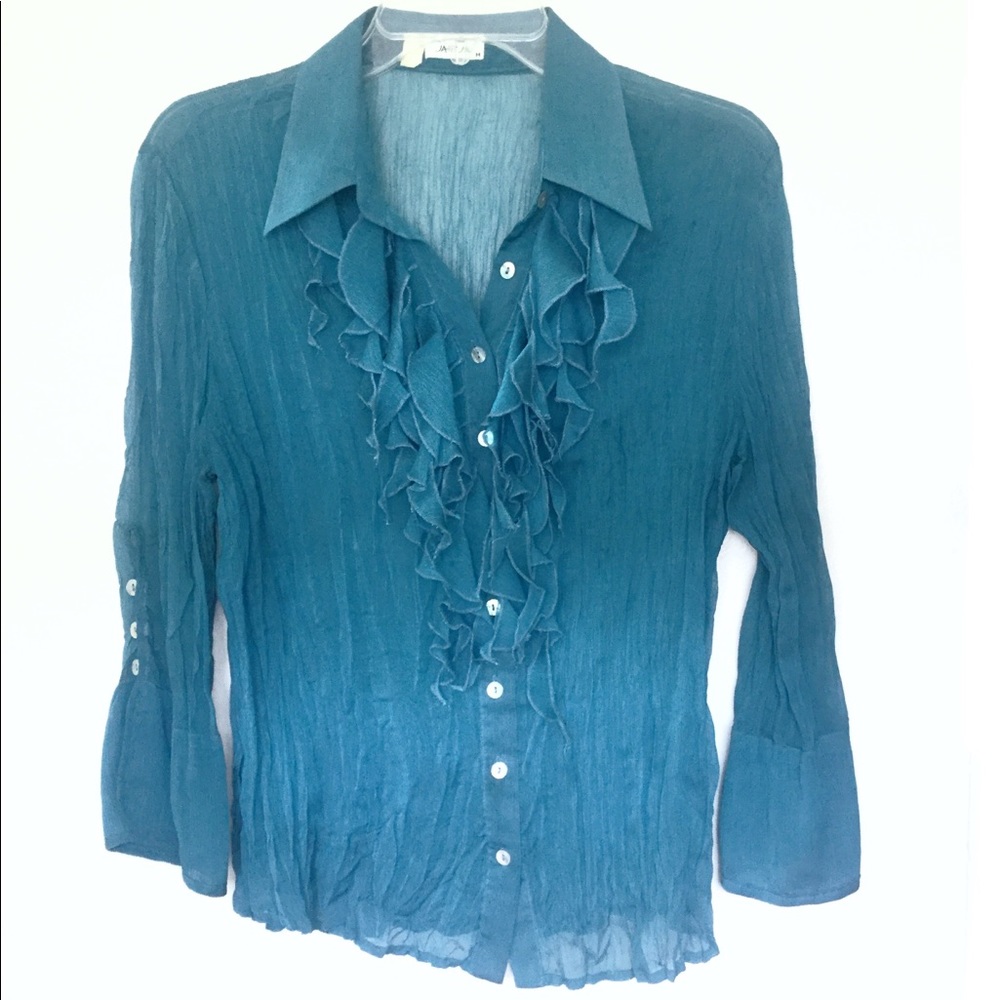 🔴💲Turquoise ruffled top