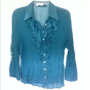 🔴💲Turquoise ruffled top