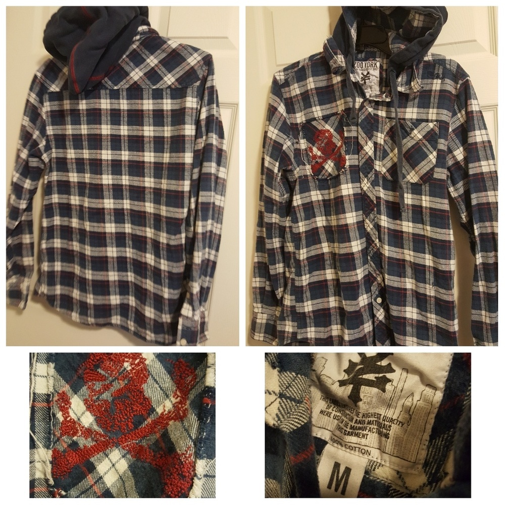 Zoo York Mens Flannel Hoodie
