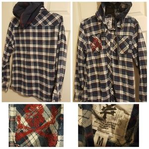 Zoo York Mens Flannel Hoodie