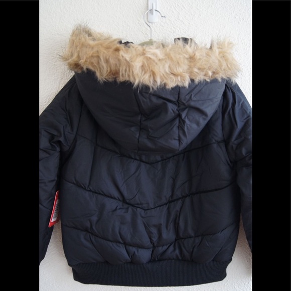 Apple Bottoms Black Jacket Coat Hood Girls 10/12 - Picture 4 of 4