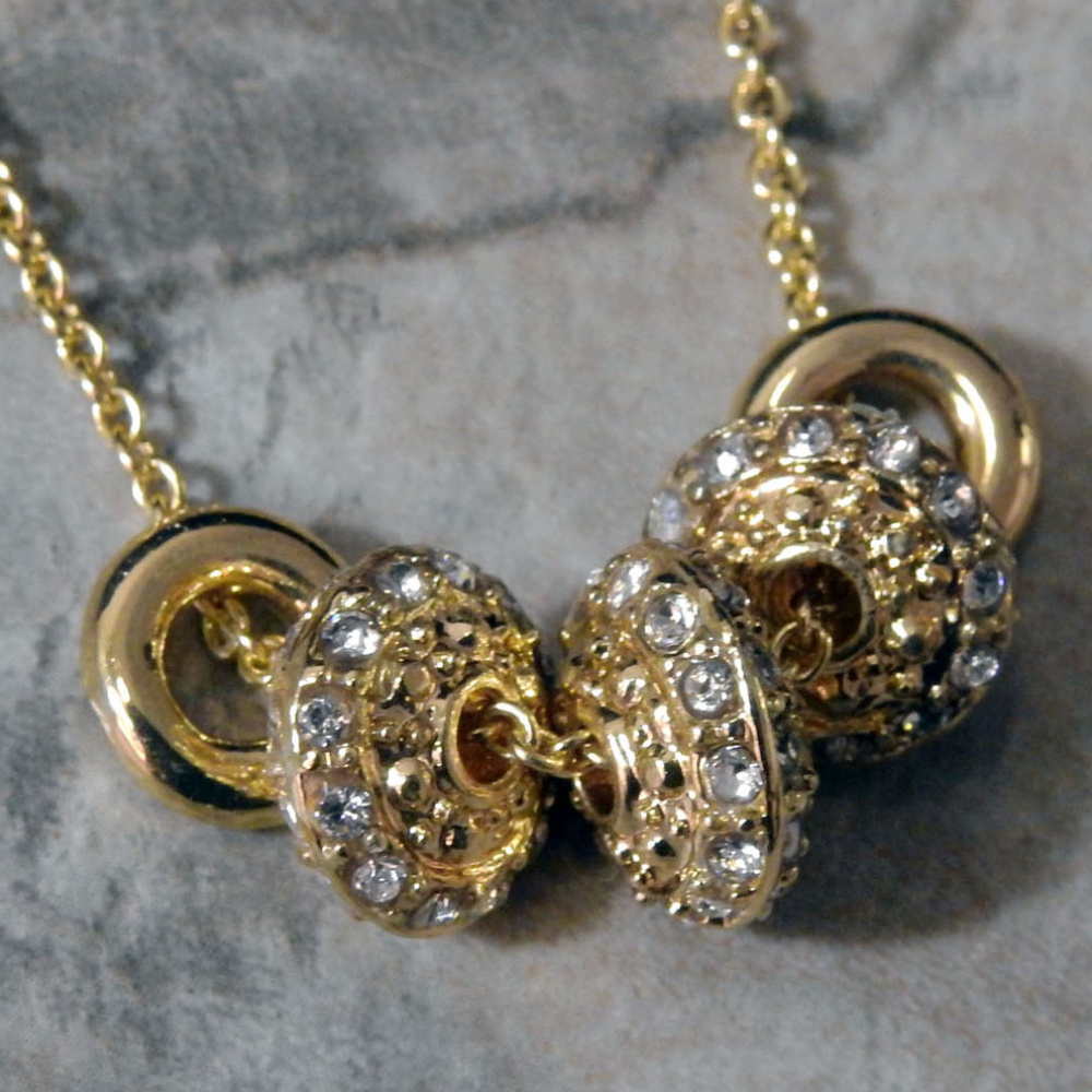 NWT Gold necklace with crystal charms LTDN70 - Picture 6 of 8