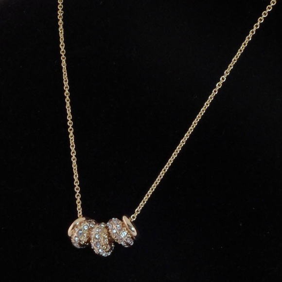 NWT Gold necklace with crystal charms LTDN70 - Picture 8 of 8