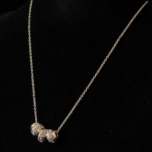 NWT Gold necklace with crystal charms LTDN70 - Picture 4 of 8