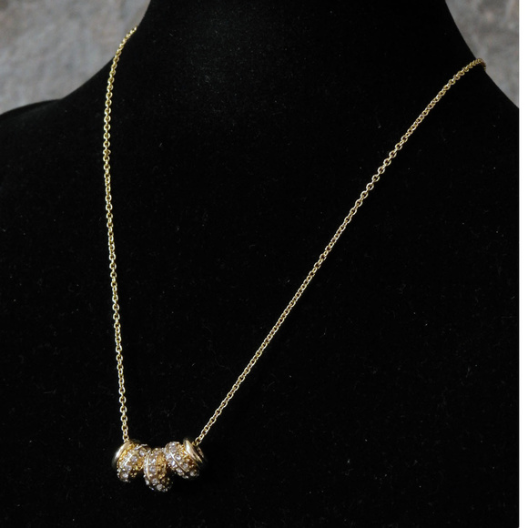 NWT Gold necklace with crystal charms LTDN70 - Picture 7 of 8