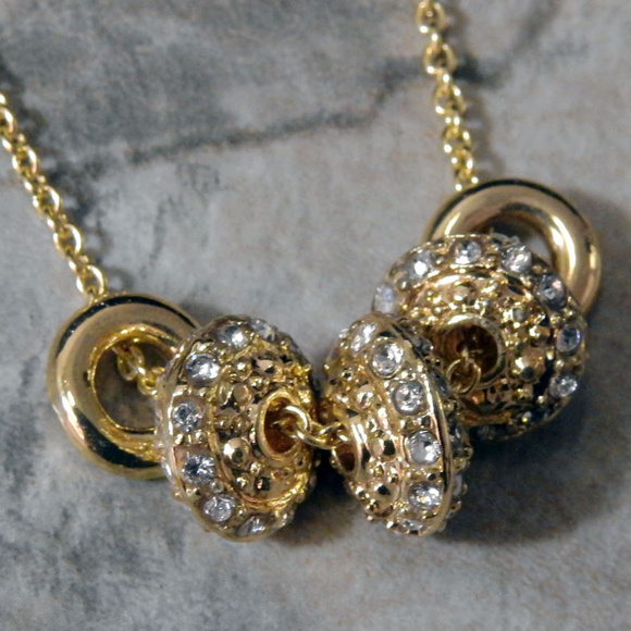 NWT Gold necklace with crystal charms LTDN70 - Picture 6 of 8