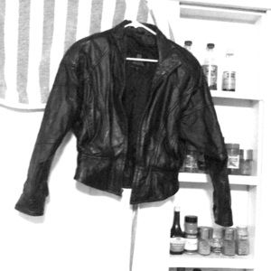 Black leather jacket
