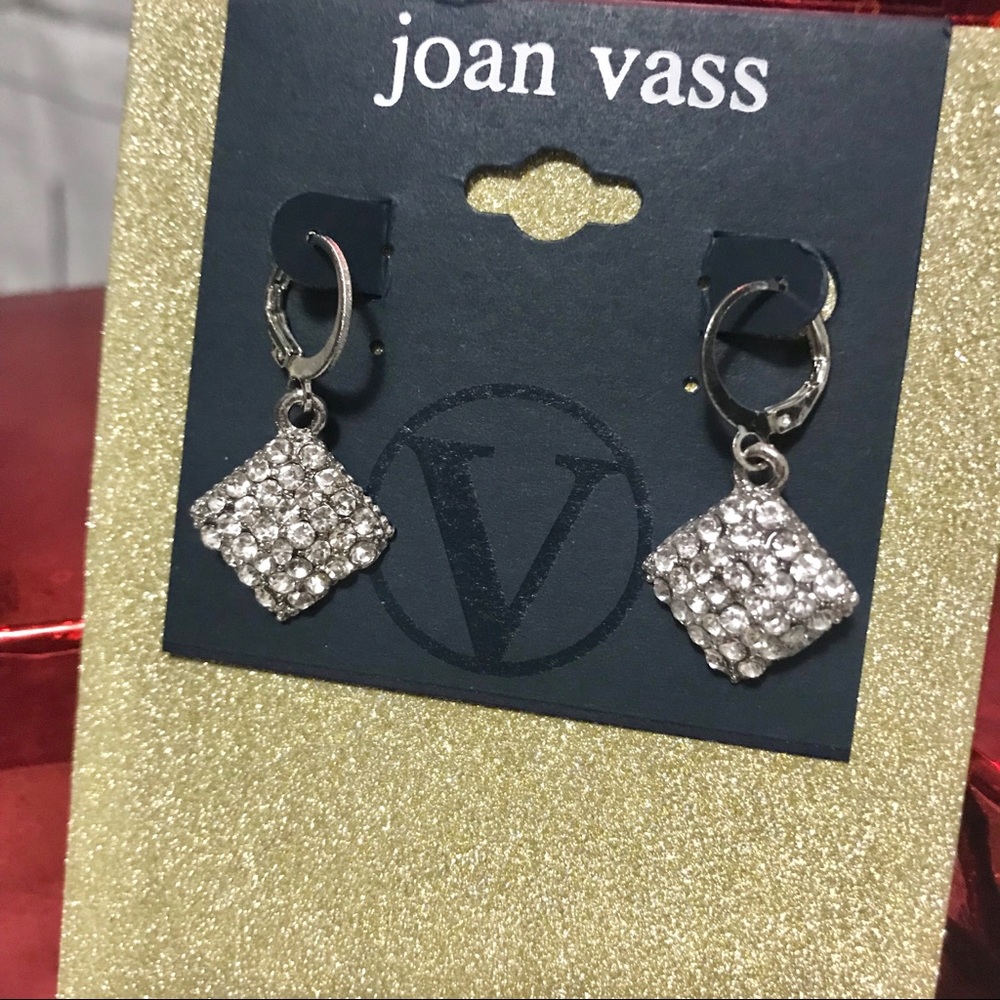 •Dripping Pavé• Silver Drop Earrings - Picture 2 of 2